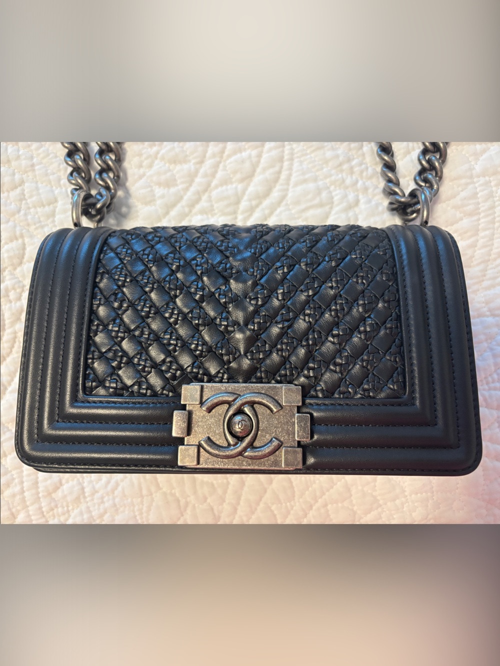 Chanel Boy Braided Leather Small Bag